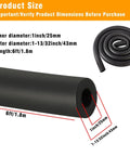 Insulation Foam Tube for Pipes and Gear One Inch Inner Diameter and One Thirteen Thirty Second Inch Outer Diameter Six Feet Long