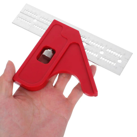 Red Handy Edge Ruler Protractor For Woodworking And Metalworking, High Precision Angle Measurement Tool in hand