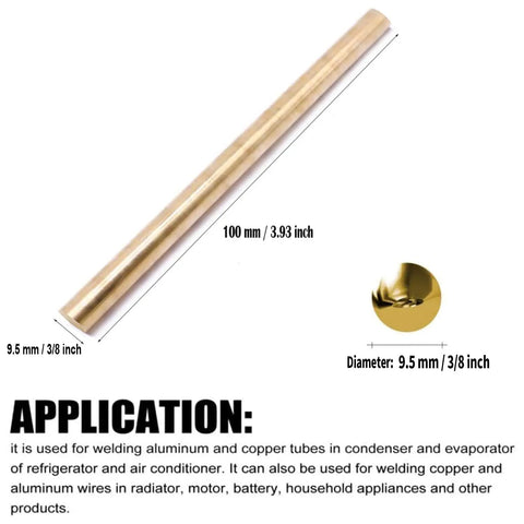 Image of solid brass rod from a 4 Pack Solid Brass Rod Lathe Bar Stock Set, 9.5 mm diameter, 4 inch length, for DIY craft projects.