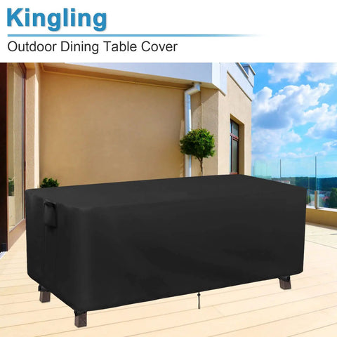 Heavy Duty Waterproof Patio Table Cover 56L x 32W x 28H Inches, Rectangular Outdoor Table Protector on patio