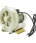 Built Tough 370W Air Pump Blower 110V 12Kpa High Pressure Workhorse Vortex Blower For Fish Tanks And Aquarium Oxygen Supply Rock Solid Aluminum Housing side view of air pump