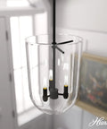 Sacha Pendant Light In Natural Iron Finish With Clear Glass Shade Modern Go To Mid Sized Ceiling Fixture For Kitchen Island