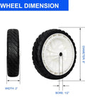 8 Inch Front Drive Wheels Replacement Set of 2 For Lawn Mower Replaces 119-0311 137-4832 115-2878 Stens 205-360 dimensions shown