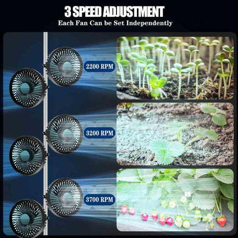 5 Inch Grow Tent Clip Fans With Adjustable Clamp, Dual Quiet Clip On Fans, 3 Speed Airflow For Plant Greenhouse Seedling Hydroponics Circulation Cooling, No Nonsense Quiet Airflow And Low Noise, Compatible With Timer Thermostat And Smart Plug