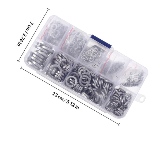 600 Piece Stainless Steel Spring Lock Washer Set M2 To 12mm Sizes With Plain And Split Washers For Bolts Screws Industrial Fastening Applications Heavy Duty Kit in organizer case