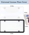 Clear License Plate Cover And Frame Set One Pack With Screws And Caps For Front And Rear UV Resistant PTE Shield Durable Plate Protector For All US Plates Easy Install And Keeps Plates Lookin Sharp.