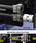 Bead Roller Drive System With 1/6 HP 120V Motor, Variable Speed 0 To 20 RPM, And Foot Pedal Control, mounting specifications.