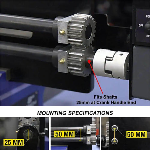 Bead Roller Drive System With 1/6 HP 120V Motor, Variable Speed 0 To 20 RPM, And Foot Pedal Control, mounting specifications.