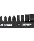 Eight Piece S2 Steel Impact Driver Bit Set With Phillips 1 2 3 4 And Slotted One Quarter Five Sixteenth Three Eighth And One Half Inch Bits In Durable Plastic Holder For Heavy Duty Automotive And Construction Projects, displayed in holder