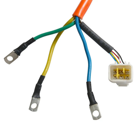 Wiring harness with connections for Full Throttle 72V 1000W Brushless DC Motor With Gearbox And Sine Wave Speed Controller Kit.