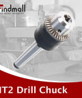 Mini Metal Lathe Drill Chuck With MT2 Arbor, Five Sixty Fourth Inch To One Half Inch Clamping Range, steel body, CNC machines