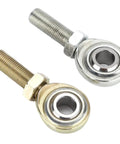 Beefy One Half Inch Bore Rod End Heim Joint Pair With One Half By Twenty Male Threads And Slick Right Left Hand Alignment for steering linkage.