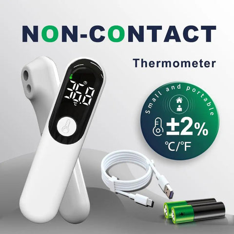 Rechargeable Non Contact Forehead Thermometer For Adults And Kids Fast Reading Touchless Medical Digital Thermometer Infrared Safe Accurate Family Friendly Easy To Use At Home Clinic Travel white infrared thermometer with USB cable and batteries