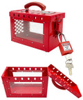 Lockout Tagout Box Kit With Five Loto Locks Portable Safety Station Built Tough Steel Box With Clear Acrylic Sides