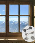 SCRFFCQPC Stainless Steel Heavy Duty Hook and Eye Latch for Gate Barn Door view with scenic mountains.
