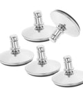 Heavy Duty Adjustable Chair Leveler Pads Set Of Five Swivel Roller Bases Guard Hardwood Floors, stainless steel glides.