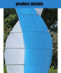 Close-up of blue and white blades of 20000W Vertical Wind Turbine Kit For Home Power Generation 12V Genny Electricity Producer Equipment