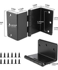 Swing Clear Offset Door Hinges For Wider Openings 3.5 Inch With One Quarter Inch Radius Full Mortise Matte Black 3 Pack Heavy-Duty Door Hardware Set For Commercial And Residential Doors By Goldenwarm displaying detailed measurements and included screws.