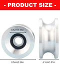 Heavy Duty U Channel Metal Pulley Wheel With Center Bearing 85 Mm Diameter For Lifting, Cable Guidance, And Line Routing, 20 Mm Center Bore Rigging Sheave, Easy Alignment And Safe Hoist Operation. 85mm metal pulley wheel