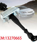 Close-up of Vauxhall Astra J Door Hinge Replacement Set Front Right And Left with car background, OEM 13270665.
