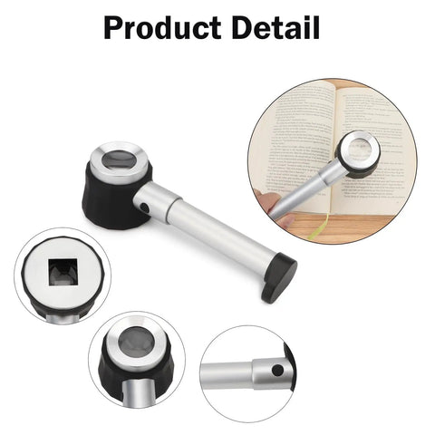 10X Jeweler Loupe With Light For Jewelry Inspection Dope Magnifying Glass Distortion Free Lens With Built In Scale And Measure Perfect For Stamps Maps And Reading Small Print