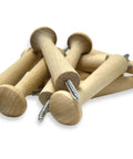 Screw On Shaker Pegs Birch Hardwood Two Seven Eighths Inch Wood Length With Three Quarter Inch Hanger Bolt Ten Pack Sanded Smooth
