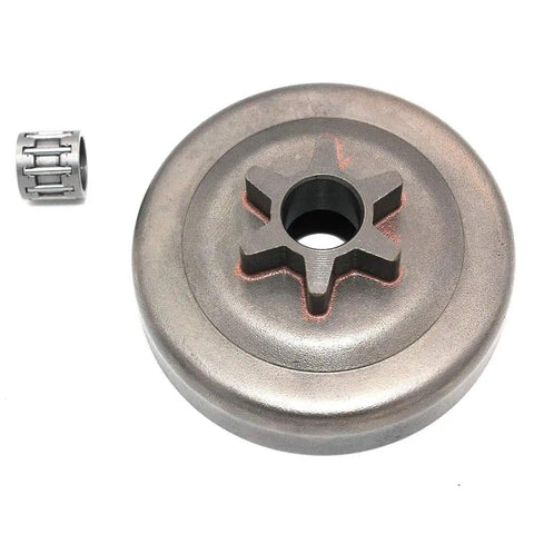 Top Notch Clutch Drum Bearing 3/8 Inch 6 Tooth Chainsaw Replacement Component with inner bearing for durability.
