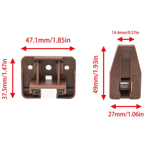 Universal Plastic Drawer Slides With Center Mounted Rails And Smooth Gliding Wheels For Hella Sturdy Dresser Bedside Cabinet Replacement Hardware Package Set Of Six, brown ABS slides with dimensions,