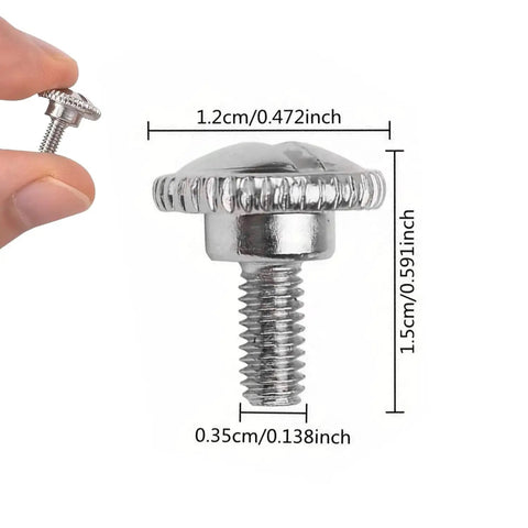 Close-up of presser foot screw from Finger Guard Set With Presser Foot Screw, 2 Finger Guards And 1 Screw, Compatible With Juki, Brother, And Consew Industrial Single Needle Sewing Machines For Safer Stitching And Easier Setup For Home Sewers And DIY Folks, showing measurements in inches