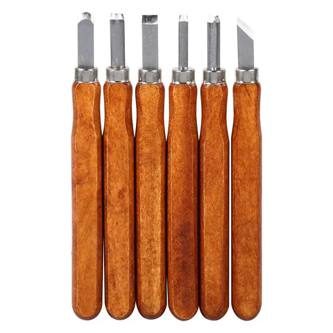 Wood Carving Tools Set With Knife And Mini Chisels Dope High Carbon Steel Blades Ergonomic Wooden Handles 6 Piece Kit