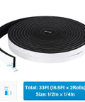 Foam Insulation Tape For Doors And Windows DGSL Half Inch By Quarter Inch By Thirty Three Feet Weather Stripping Seal