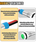 5 Piece 6MM One Quarter Inch LED Indicator Light Kit, AC DC 12 24V Waterproof IP66 metal signal lamp with 145mm wire
