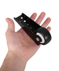 Bulletproof Anti Sag Gate Wheel For Wooden Barn Doors and Outdoor Fences delivers silent operation, featuring heavy-duty black steel construction.