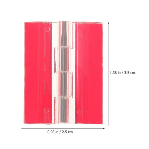 5Pcs Transparent Self Adhesive Cabinet Hinges For Small Boxes And Piano Lids Foldable Replacement Hinges with size dimensions.