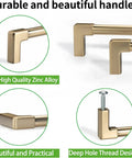 5 Pack Classic Solid Cabinet Handles In Champagne Bronze, 8 Inch screw spacing, solid zinc alloy detail view