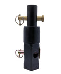 Beefed Up Heavy Duty Auger Adapter 2 Inch Female Hex to 2 Inch Male Round Shaft Built From 35CrMo Alloy Steel for Next Level Toughness and Impact Resistance, Heat Treated for Extra Durability, with brass pins