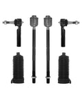 Six Piece Tie Rod End Kit With Boots For 2007 Through 2014 Chevrolet Silverado Tahoe Suburban And 2007 Through 2013 GMC Sierra 1500 Yukon XL 1500 Yukon Front Inner And Outer Tie Rod Ends displayed