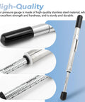 Door Pressure Gauge 0 To 35 Lbs For ADA Compliance Testing Push Pull Door Test Tool To Verify Opening Force Meets Accessibility Standards A Must Have For Builders And Facility Pros stainless steel gauge with protective cap