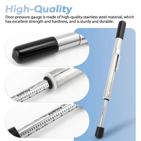 Door Pressure Gauge 0 To 35 Lbs For ADA Compliance Testing Push Pull Door Test Tool To Verify Opening Force Meets Accessibility Standards A Must Have For Builders And Facility Pros stainless steel gauge with protective cap