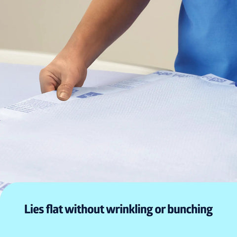 Large Disposable Underpads 30 By 36 Inch Super Absorbent Adult Incontinence Bed Pads laid flat, showing moisture wicking waterproof backing.