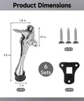 Dimensions of 6 Pack Built Tough Heavy Duty Zinc Alloy Door Stop Set With Foot Operated Action And Spring Return