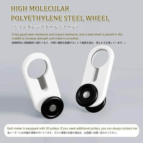 Premium Aluminum Sliding Barn Door Track With Silent Ceiling Mount Hardware White Finish Slick Glide Operation 200 Cm Length Two Layer Design High Molecular Polyethylene Steel Wheel.