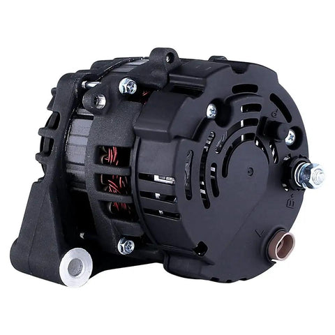 12V Marine Alternator Replacement For Inboard Sterndrive 75 Amp Valeo OEM 3884950 in black housing, side view