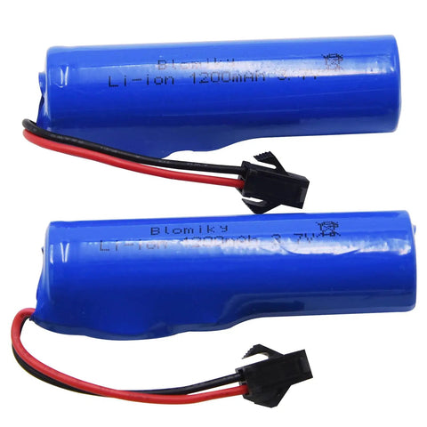 Monster Power 3.7V 1200mAh Li Ion RC Battery Pack Dual Pack with SM2P Plug in blue casing for remote control cars