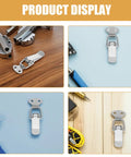 Upgrade Your Gear With 10 Stainless Steel Spring Hasps And Toggle Latches For Tool Boxes, Wooden Cases, Cabinets, And Lockers To Keep Stuff Secure And Easy To Open - Product display showcasing spring hasps on various surfaces.