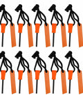 10 Pack Fire Starter Flint Steel Striker Kit For Camping And Hiking Ferro Rod Emergency Outdoor Survival Tools In Orange And Black