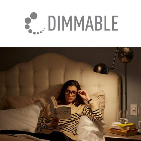 Woman reading in bed under A21 LED Bulb 125W Equivalent Dimmable 2000 Lumens Daylight Lighting For Bright Colors And Crisp Lit Illumination