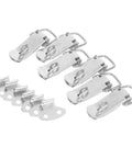 Heavy Duty Stainless Steel Toggle Latch Clamps With Mounting Screws 6 Pack set on white background for toolbox and cabinet use.