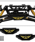 Brass Black Coated Side Plates And Pedal Body Bracket For 1 24 Axial AX24 RC Crawler Chassis Upgrade with screws shown.