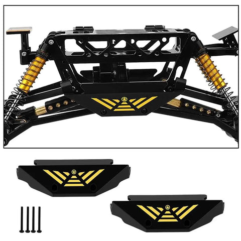 Brass Black Coated Side Plates And Pedal Body Bracket For 1 24 Axial AX24 RC Crawler Chassis Upgrade with screws shown.